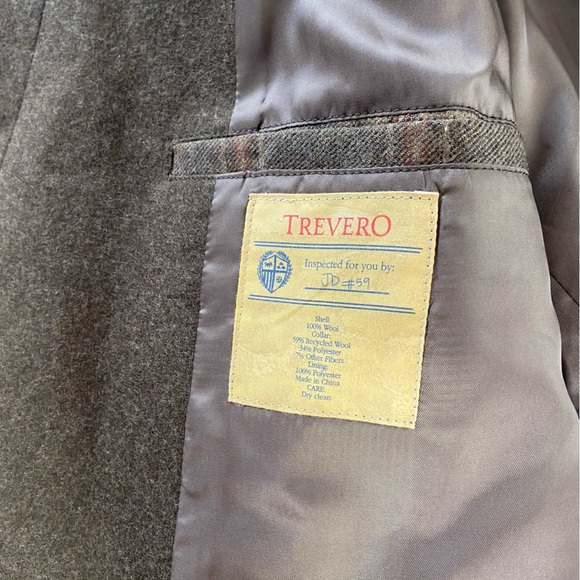 Trevero Tre Vero Mens Wool Plaid Jacket Blazer Double Breasted XLarge XL Coat - Picture 14 of 16